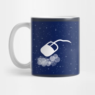 Computer mouse, cursor, device, manipulator, technology, light, universe, cosmos, galaxy, shine, concept Mug